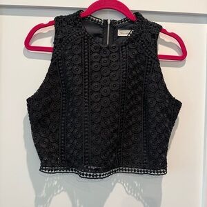 Abercrombie & Fitch Black Lace Eyelet Crop Top